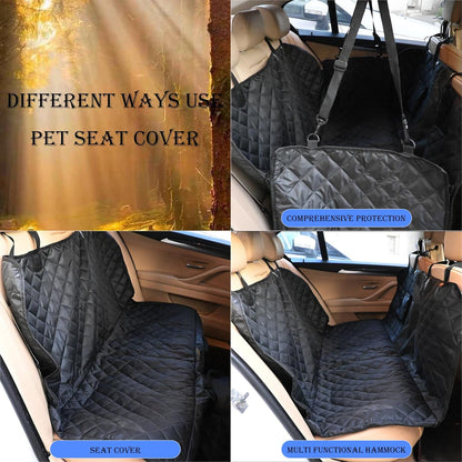Dog Car Seat Cover,Waterproof Pet Seat Cover with Mesh Visual Window,Dog Seat Cover,Wear-Proof Dog Back Seat Hammock Unfolding Size: 147 * 133Cm for Cars, Trucks and SUV (Black Zippered Mesh Window)